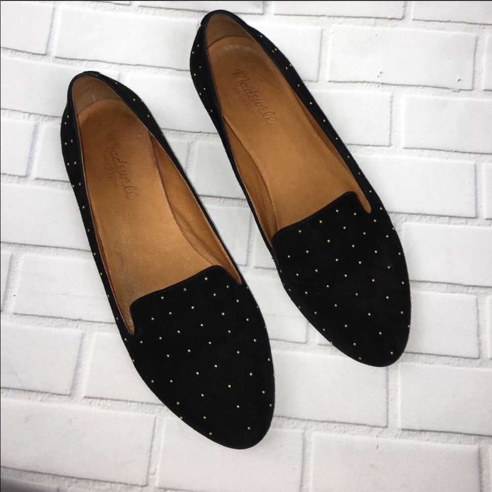Madewell Teddy studded suede loafers size 8